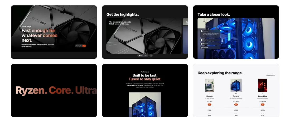 Launch pages, with motion